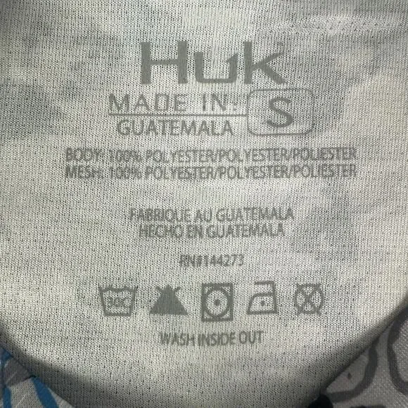 Huk Fishing Shirt Mens Small Icon X Tide Change Geometric Lightweight Outdoor - Picture 4 of 8